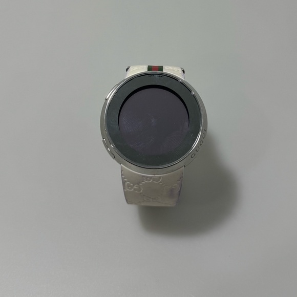 Gucci Striped White Rubber Digital Watch YA114214